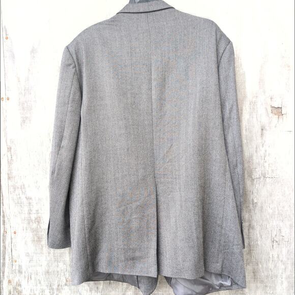 Saddlebred Lambswool Blend Herringbone Tailored Suit Coat Men's 54L - Picture 6 of 9